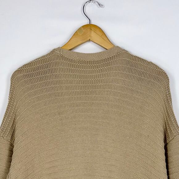 Soft Surroundings Women's Metallic Knit Longline Cardigan Sweater XL Tan - Picture 7 of 12